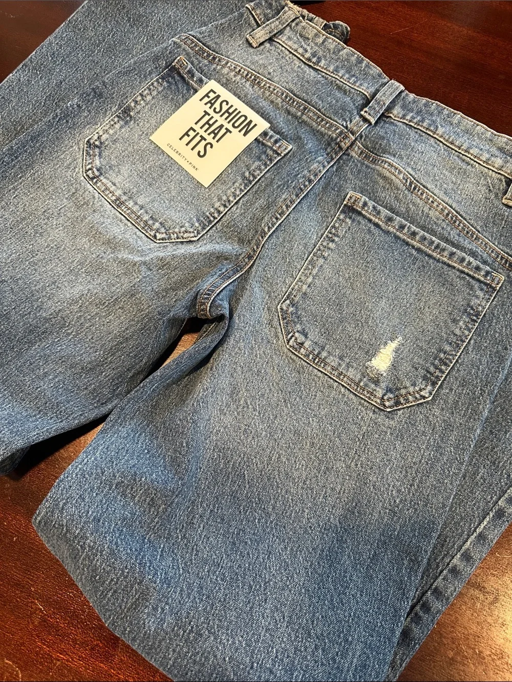 Celebrity Pink Men’s Relaxed Light Blue Distressed Jeans